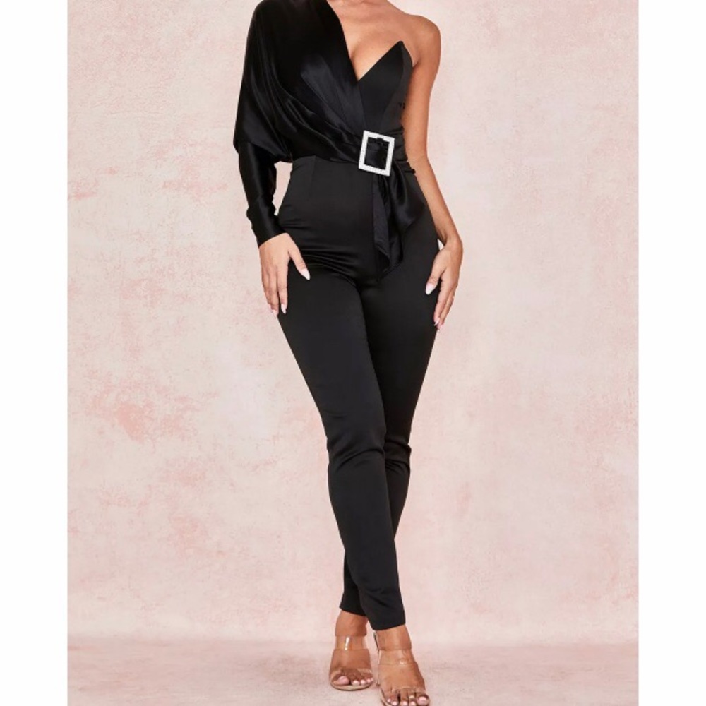 New HOCB Willow Satin Stretch Jumpsuit